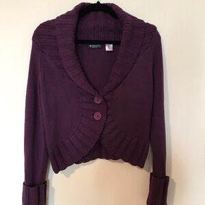 Y2k Mingle Women's Plum Cardigan Sweater